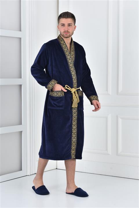 Ecocotton %100 Organik Bornoz Lacivert L