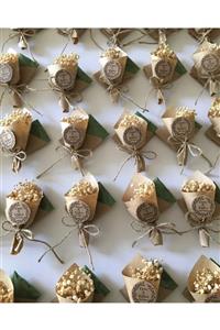 Flower Gold Magnet, Kınalık Magnet, Kır Çiçeği Magnet, Krem Renginde