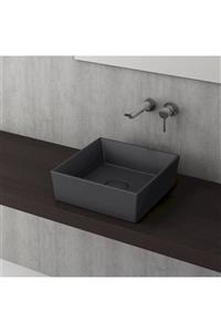 Bocchi Vessel Kare Lavabo 38x38 Cm - Mat Antrasit