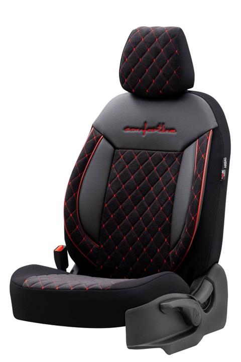 Otom Siyah-kırmızı Comfortline Vıp Series Universal Tay Tüyü Oto Koltuk Kılıfı
