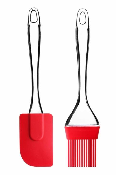 easyso 2'li Akrilik Saplı Silikon Spatula Ve Fırça Seti