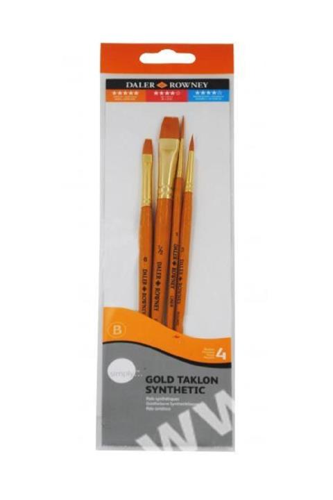Daler Rowney Gold Taklon Synthetıc 4 Lü Fırça Seti(402)