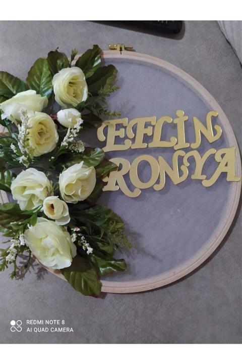 ADM FASHION Kasnaklı Çiçekli Tüllü Kapı Süsü Bebek