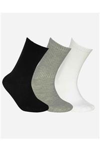 SKECHERS U SKX NoPad Crew Cut Socks 3 Pack Unisex Çok Renkli Çorap - S192138-900