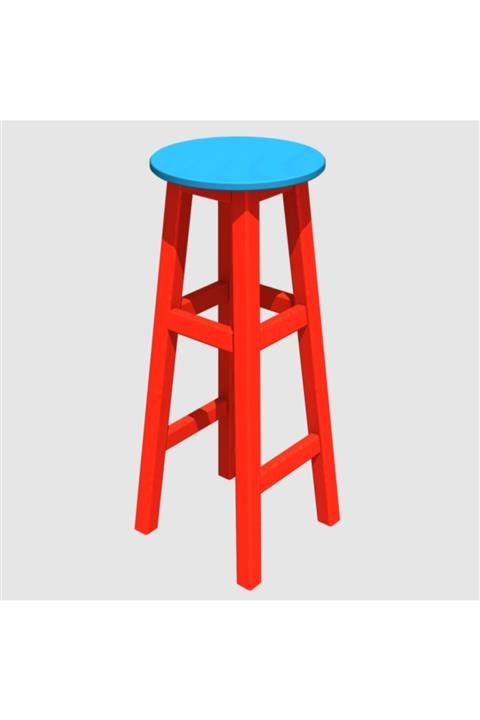 Arbre Döner Tabure 85 Cm - Kırmızı Iskelet- Tabla Renk Seçenekli