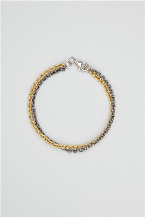 So CHIC... Çift Renkli 19 Cm Çelik Zincir Bileklik