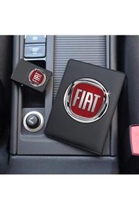 MaveraShop Özel Tasarım Fiat Logolu Siyah Ruhsat Kılıfı Ve Benzinli Çakmak