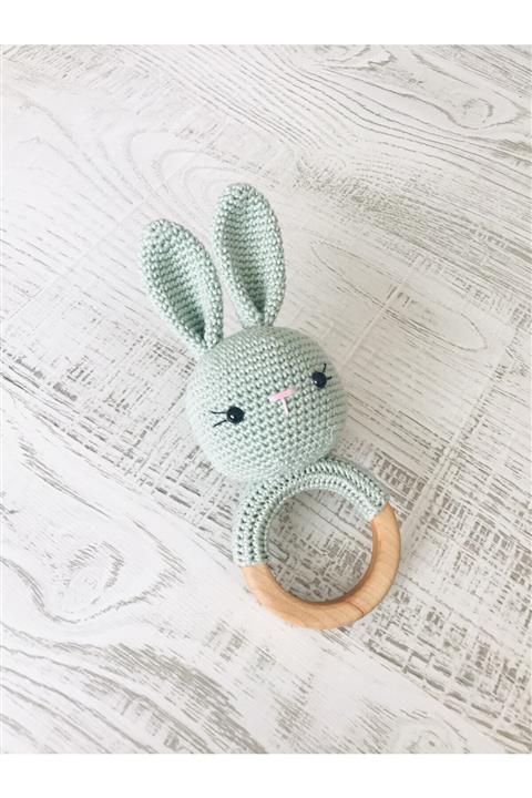 Hobimaker Amigurumi Tavşan Çıngıraklı Diş Kaşıyıcı