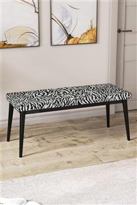 Canisa Concept Pera Bench , Geniş Oturma Alanlı , 1. Sınıf Kumaş , Zebra Desen Bench , Siyah Gürgen Ayak