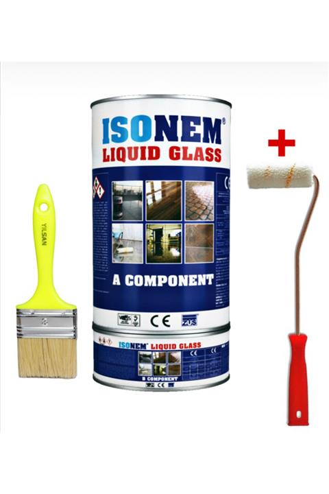 İsonem Boya & Yalıtım Teknolojileri Liquid Glass Şeffaf Sıvı Cam Parlak Su Yalıtımı Rulo 2 kg + Kestirme Fırça