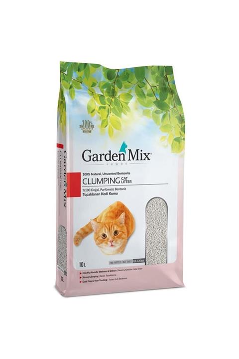 Gardenmix İnce Taneli Topaklaşan Kokusuz Doğal Kedi Kumu 10 lt