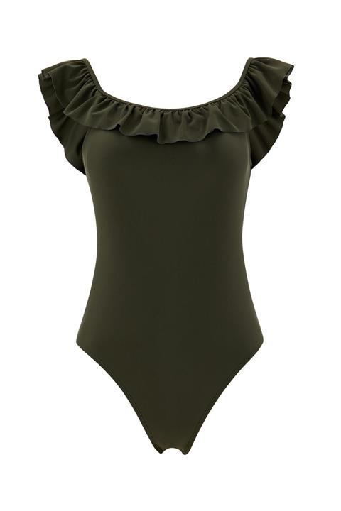 DeFacto Kadın Haki Volan Detaylı Mayo T3655AZNSKH