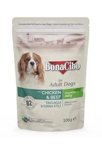 Çağatay Bonacibo Jöleli Tavuklu-dana Etli Pouch Yetişkin Köpek Yaş Maması 100 gr