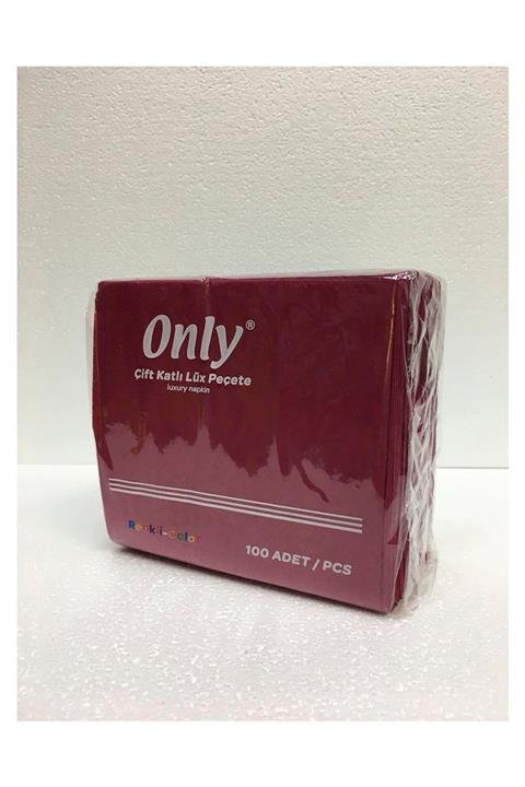 Only Çift Katlı Lüx Peçete Bordo 40*40