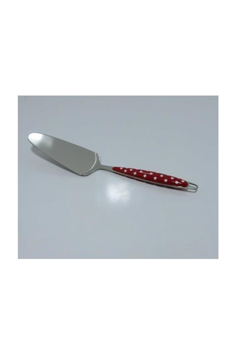 Emr züccaciye Puantiye Saplı Servis Spatula - Kürek 26 cm Kırmızı
