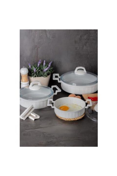 Acarlar Acar Cast Prestige 3 Prç Döküm Sahan Set Beyaz