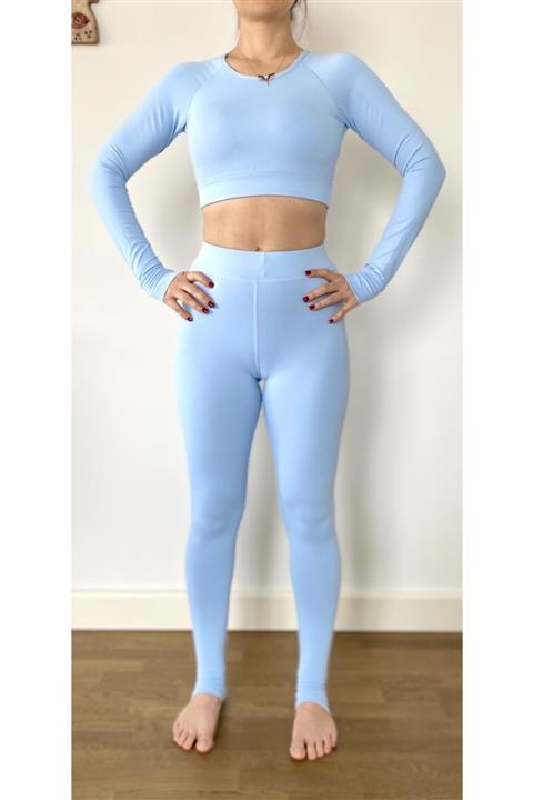 Shaqtiwe Kadın Mavi Sky Tayt Bra Takım 2'li