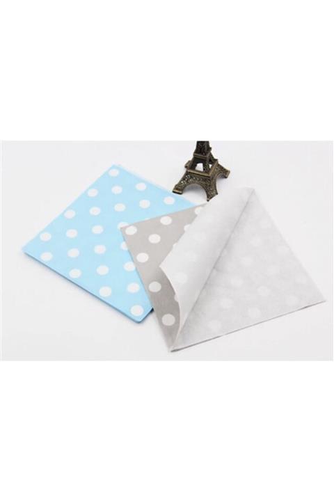 partisüs Mavi Ve Gümüş Renk Puanlı Peçete 2 Paket