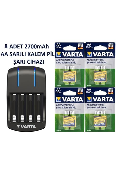 Varta Plug Charger Şarj Cihaz+ 8 Adet 2700mah Aa Şarjlı Kalem Pil