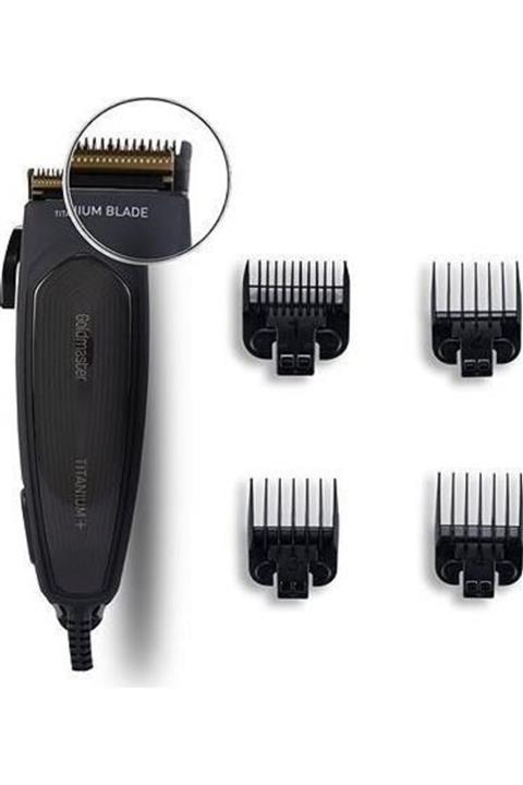 GOLDMASTER Gm-8197 Black Saç Kesme Makinesi Titanyum Bıçak