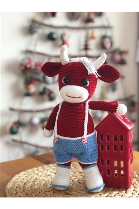 yayondi Amigurumi Boğa Kırmızı 45cm