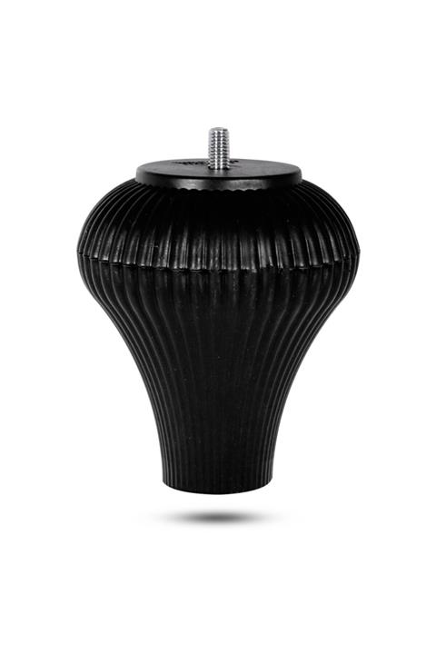 Badem10 Zebra Mobilya Kanepe Masa Sehpa Puf Ayağı M8 Civata Siyah Baza Ayak 12 Cm
