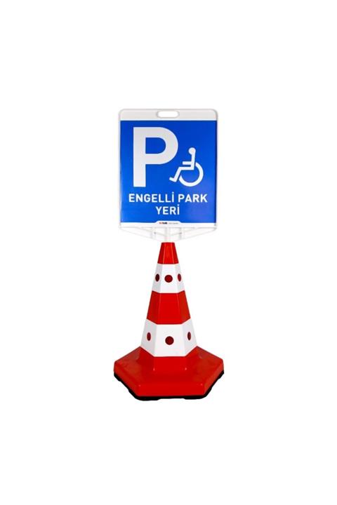 İleri Trafik Engelli Park Yeri Çift Taraf Baskı Klasik Kedi Gözlü Ağırlıklı Koni Seti Trafik Dubası