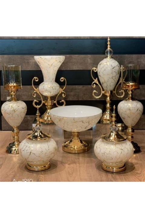 decovien Beyaz Lüks Salon Set