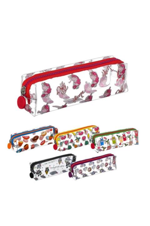 Mikro Pretty Unicorn Baskılı Şeffaf Kalem Çantası S-04