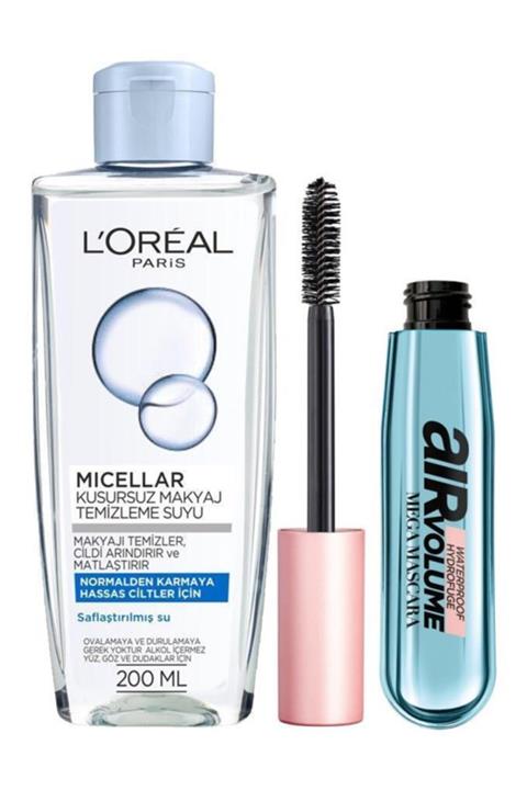 L'Oreal Paris Loreal Micellar Makyaj Temizleyici Air Volume Maskara Seti