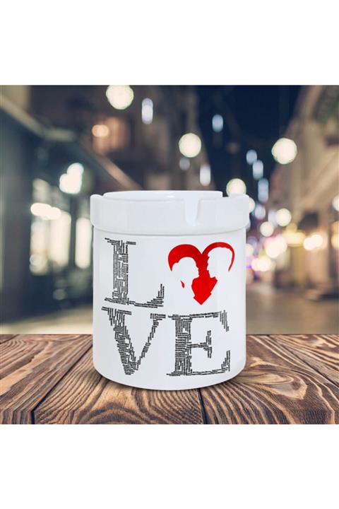 Asilmeydan Love Yazılı Romantik Çift Baskılı Küllük