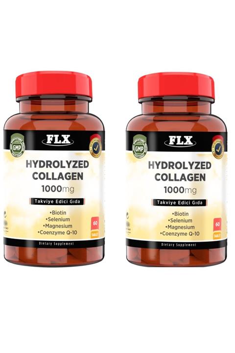 FLX Hidrolize Kollajen Collagen Coenzyme Biotin Selenium Magnezyum 60 Tablet X 2 Kutu
