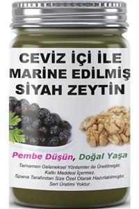 SPANA Ceviz Içi Ile Marine Edilmiş Siyah Zeytin Ev Yapımı Katkısız 800gr