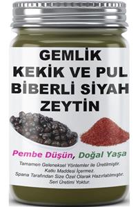 SPANA Gemlik Kekik Ve Pul Biberli Siyah Zeytin Ev Yapımı Katkısız 800 gr