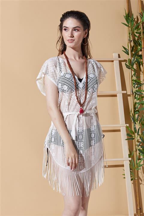 MODAFABRİK Aqua Ekru Plaj Elbisesi