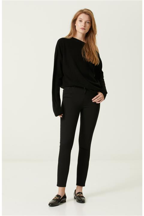 Network Basic Fit Siyah Normal Bel Pantolon