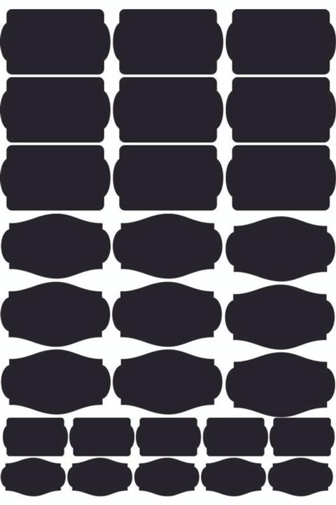 networksticker Siyah Network Sticker Mutfak Kavanoz Baharatlık Etiket Sticker 32x22 cm