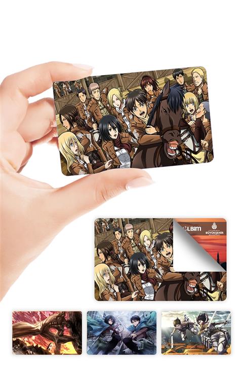 ZipZap Attack On Titan Kart Kaplama Sticker 4 Adet Shingeki No Kyojin
