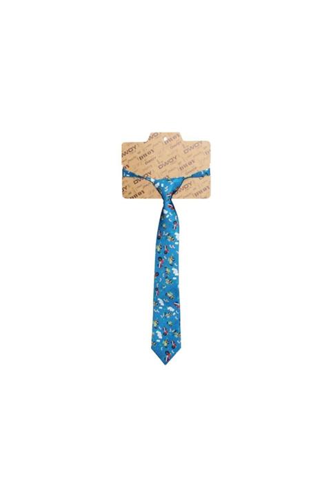 DWOY Motor Desenli Çocuk Kravat Lacivert