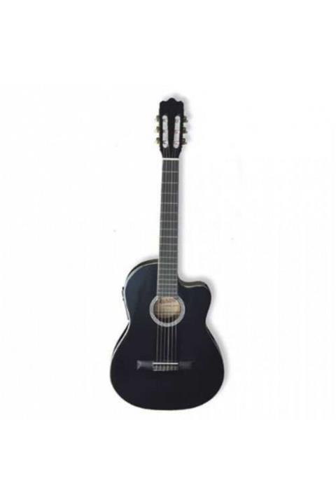 Ashton Cg44ceq Bk Elektro Klasik Gitar