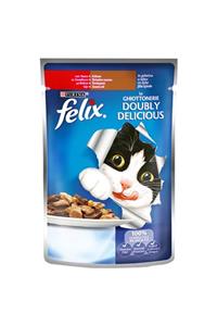 Purina Felix Felix Sığır Etli & Tavuklu Yetişkin Kedi Konservesi 12x100 gr