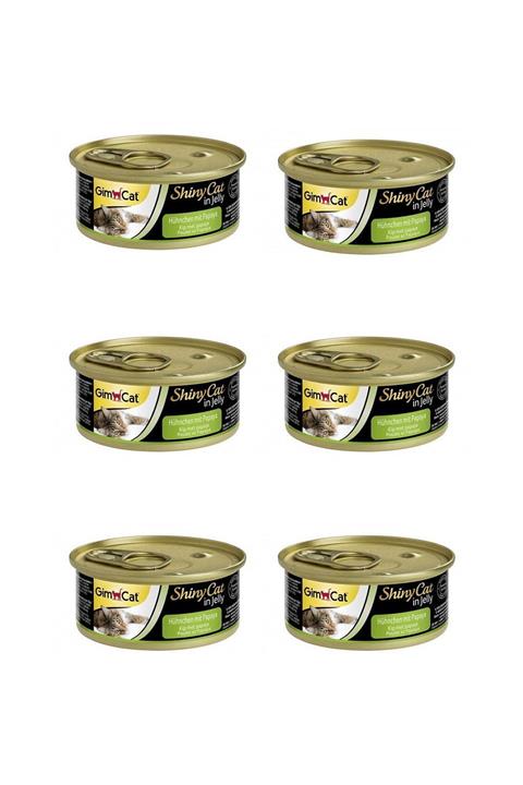 Gimcat Shinycat Tavuklu Papayalı Kedi Konserve Maması 70 Gr X 6 Adet