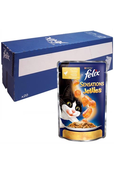 FELIX Sensations Tavuklu Ve Havuçlu Kedi Konservesi 100 Grx20 Adet