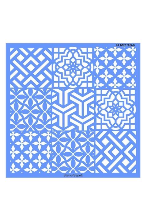 STENCİL SEPETİ Şablon Fayans Deseni 7364 30×30 Cm