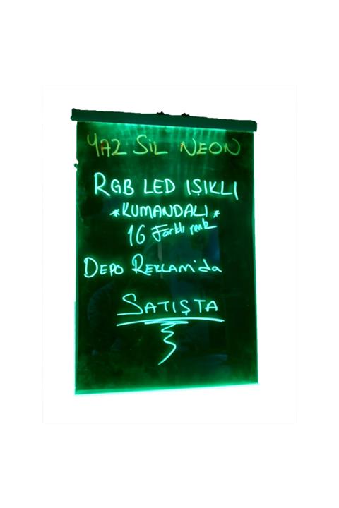 deporeklamtabela 40x60 Cm Rgb Yaz Sil Led Neon Tabela 1 Adet Kalemle