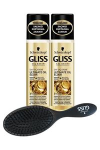 Gliss Schwarzkopf Glıss Ultımate Oıl Elıxır Sıvı Saç Kremi 200 ml X 2 Adet + Saç Fırçası