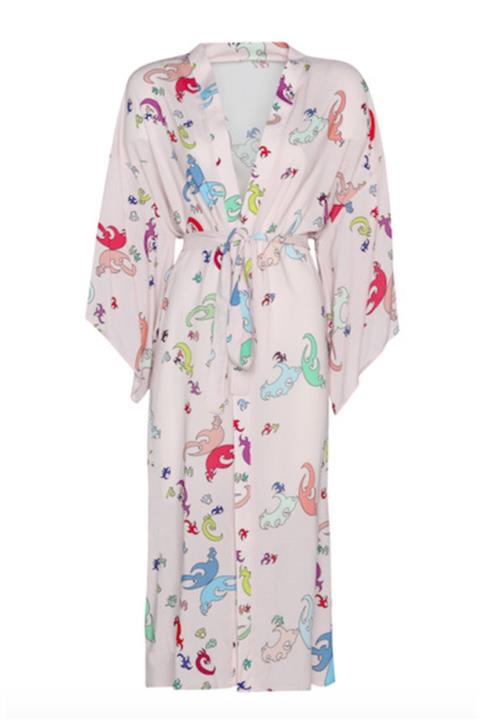 iodes Kadın Açık Pembe Uzun Kimono