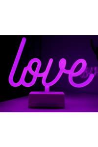 YENİĞÜN STORE Neon Işıklı Love Yazılı Masa Gece Lambası