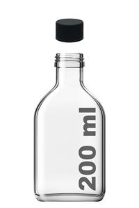 Afracam Cold Brew Şeffaf 200 ml Sızdırmaz Siyah Plastik Kapaklı Boş Cam Şişe Soğuk Kahve