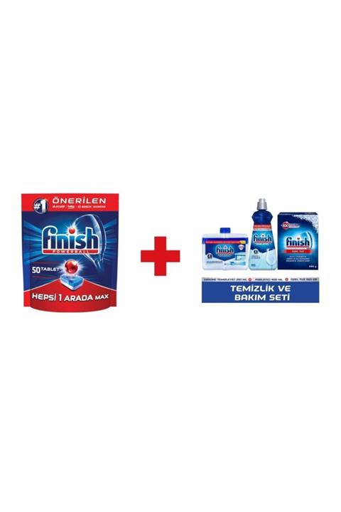 Finish Hepsi Bir Arada 50 Tablet Bulaşık Deterjanı Temizlik Ve Bakım Seti